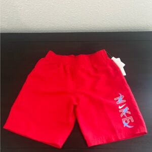 Nike Vibrant Red swimming Shorts with Multicolor Logo NWT Boys size 5